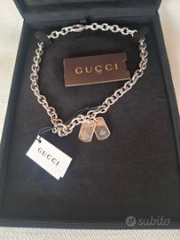 Collana Gucci Double Dog Tag, argento 925