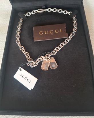 Collana Gucci Double Dog Tag, argento 925