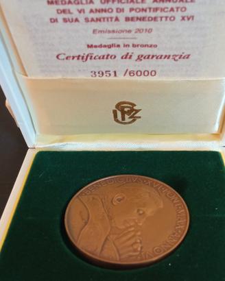 medaglia bronzo Benedetto XVI 2010 Vaticano Ed lim