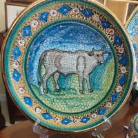 Piatto stile bizantino oro zecchino Deruta Sambuco