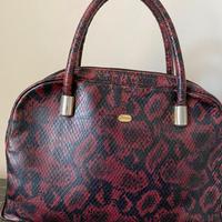 Borsa a mano in vera pelle, stampa pitonata