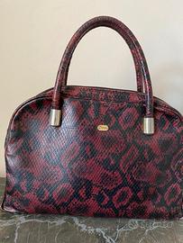 Borsa a mano in vera pelle, stampa pitonata