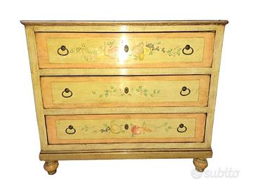 Cassettiera in legno stile Arte povera 3 cassetti