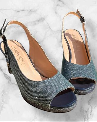 Sandalo tacco décolleté spuntate