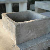 Lavabo squadro in pietra anticata 40x40x18