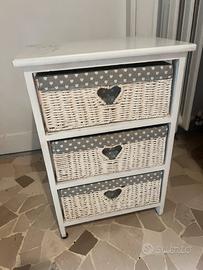 Cassettiera comodino shabby