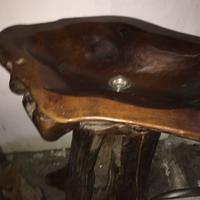 Lavabo e Specchio in Legno Naturale