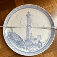 Piatto ceramica Dipinto a Mano Lanterna Genova