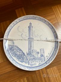 Piatto ceramica Dipinto a Mano Lanterna Genova
