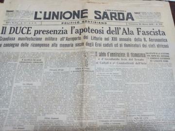 Unione Sarda anno 1936 guerra Italia Etiopia 3+1
