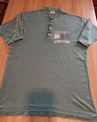 T-shirt vintage con bottoni Kiss Line