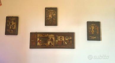 COMPOSIZIONE DI 4 QUADRI IN LEGNO