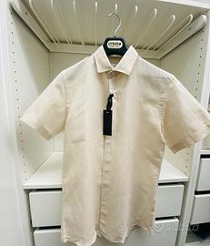 Camicia Exté uomo 100% lino beige M nuova
