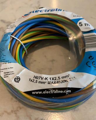 Cavo elettrico 1x2.5 mm, 5 mt.