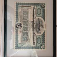Certificato azionario con cornice verde scuro