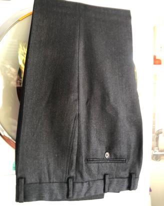 Pantaloni grigi eleganti uomo lana pettinata tg 54
