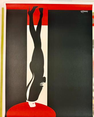 Poster A. Dalla Costa originale Donna con cappello