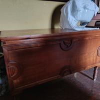 baule/antico/legno/restaurato/noce/900