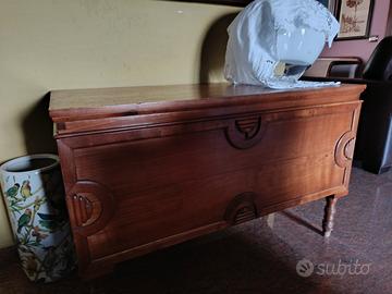 baule/antico/legno/restaurato/noce/900