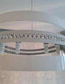 lampadario bianco swarosky 