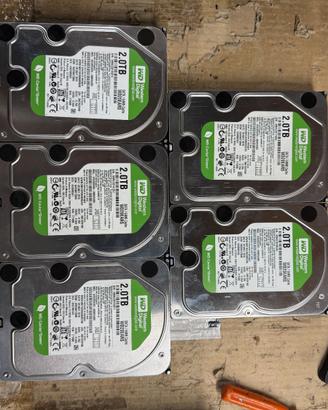 Stock da 5 hard disk da 2 TB WD20 EARS-00MVWB0