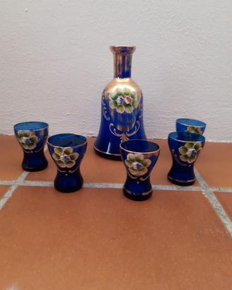 Set liquore vintage in vetro di Murano