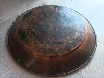 Grande vassoio decorativo vintage in rame lavorato