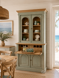 Bookcase vetrina libreria in legno naturale