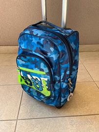 Zaino trolley scuola seven SJ gang blu mimetico