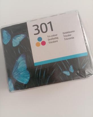2 CARTUCCE HP NUOVE. UNA 301 NERO + UNA 301 COLORE