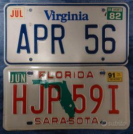 Targa Auto Virginia e Florida U.S.A.