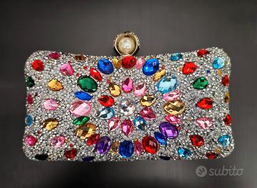 borsetta con strass colorati 