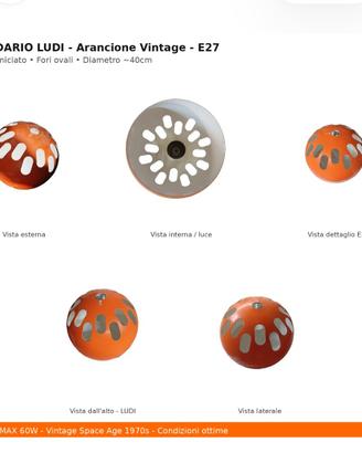 LAMPADARIO LUDI Vintage 1970s 