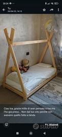 Letto Montessori a tenda con materasso