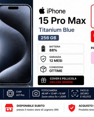 Apple iPhone 15 Pro Max Titanium Blue 256 GB