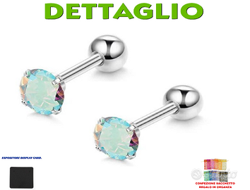 Orecchini Crystal Acciaio Inox Piercing +Omaggio