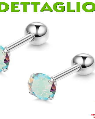 Orecchini Crystal Acciaio Inox Piercing +Omaggio