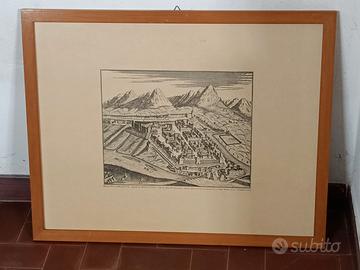 Incisione antica Belluno incorniciata