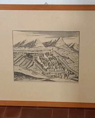 Incisione antica Belluno incorniciata