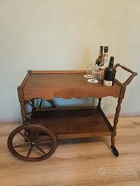 Carrello portavivande vintage in legno