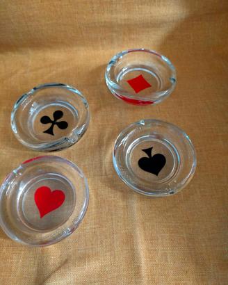 Ceneriere in vetro serigrafate poker