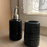 set bagno in ceramica nera