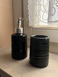 set bagno in ceramica nera