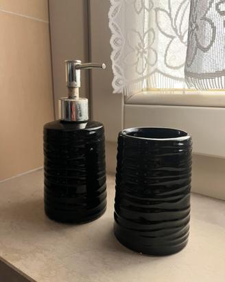 set bagno in ceramica nera