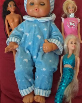 set 3 bambole la grande e furga