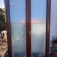 porta finestra 140cmx220 alluminio e legno