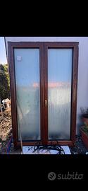 porta finestra 140cmx220 alluminio e legno