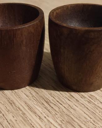 Coppia porta uova vintage teak sweden