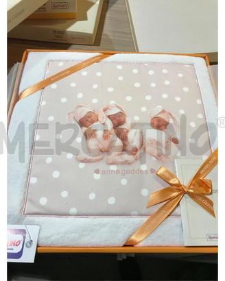COPERTA LETTINO ANNEGEDDES 100 X 150 BIANCO ROSA N