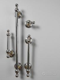 Set 4 accessori bagno cromato/oro